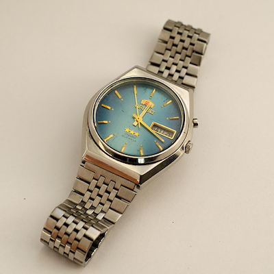Японские часы Orient automatic 21 jewels синие