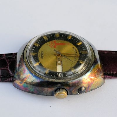 Фото часов СССР Слава Олимпиада 2428 желтый циферблат