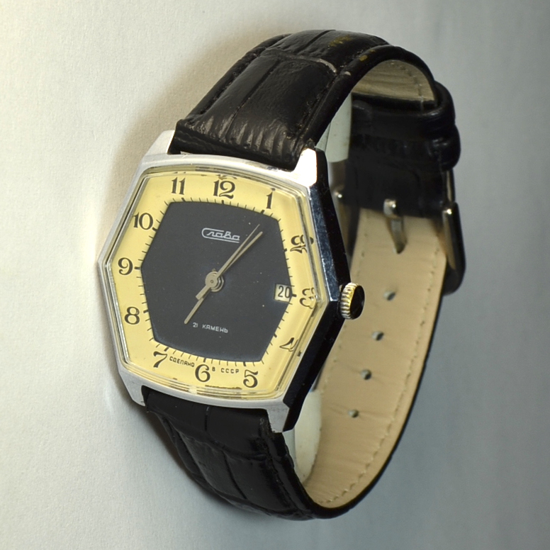 Картинка часы СССР Слава 21 камень шестигранка